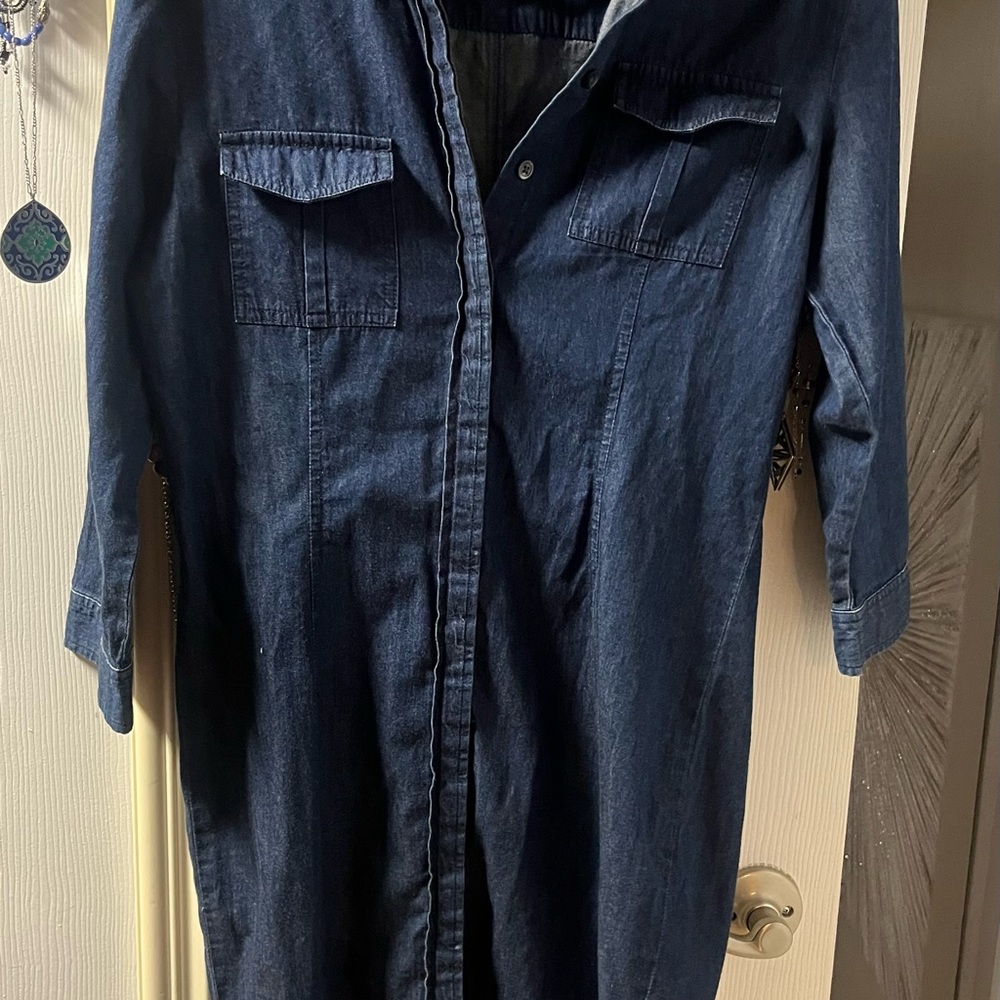 LOFT Denim Shirt Dress - Picture 2 of 7